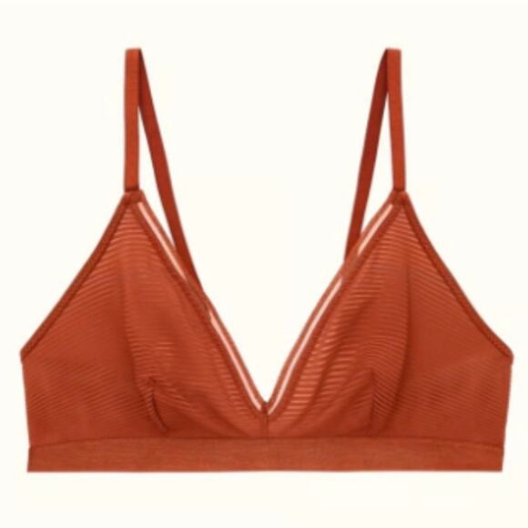 Thirdlove Triangle Wireless Bralette Ginger Shadow Stripe | Size Small - Picture 1 of 6